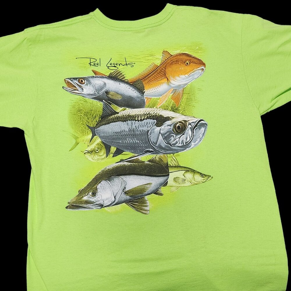 NWOT Size Large Green Short Sleeve Reel Legends Fishing Shirt